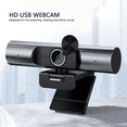 thumbnail image 2 of Web Cam USB Caméra Web 4K Mise au Point Automatique Haut-Parleur HiFi Réduction de Bruit Micro PC Caméra pour Bureau Ordinateur Portable Vidéo Chat, 1 * Cam, Noir, 2 of 6
