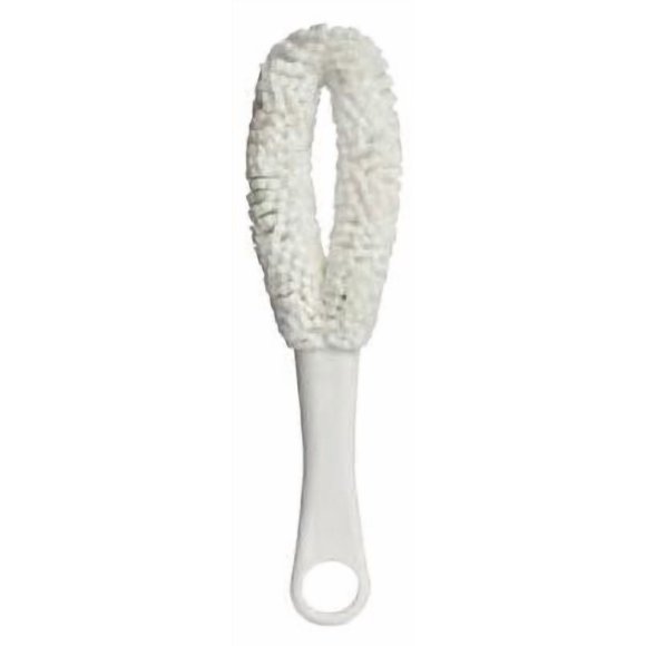 Brosse de Lavage en Cristal Design Boucle Texturée en Tissu Blanc
