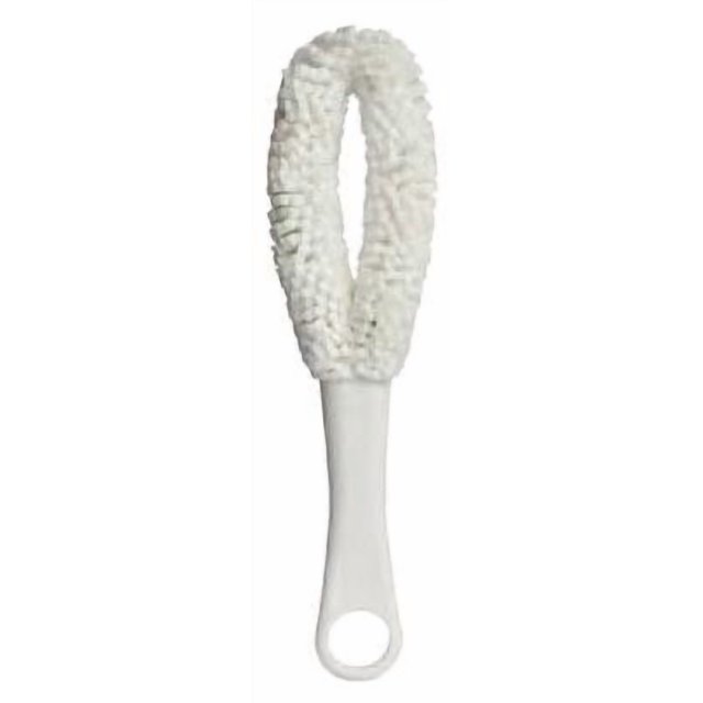 Brosse de Lavage en Cristal Design Boucle Texturée en Tissu Blanc