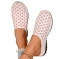 thumbnail image 4 of pwidon Women's Mule Sneakers Backless Closed Toe Slip On Platform Checkered Knit Comfort Walking Clogs White 8.5, 4 of 4