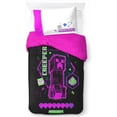thumbnail image 1 of Minecraft Neon Creeper 100% Cotton Single Duvet Cover Set - Includes 50 X 70Cm, 1 of 6