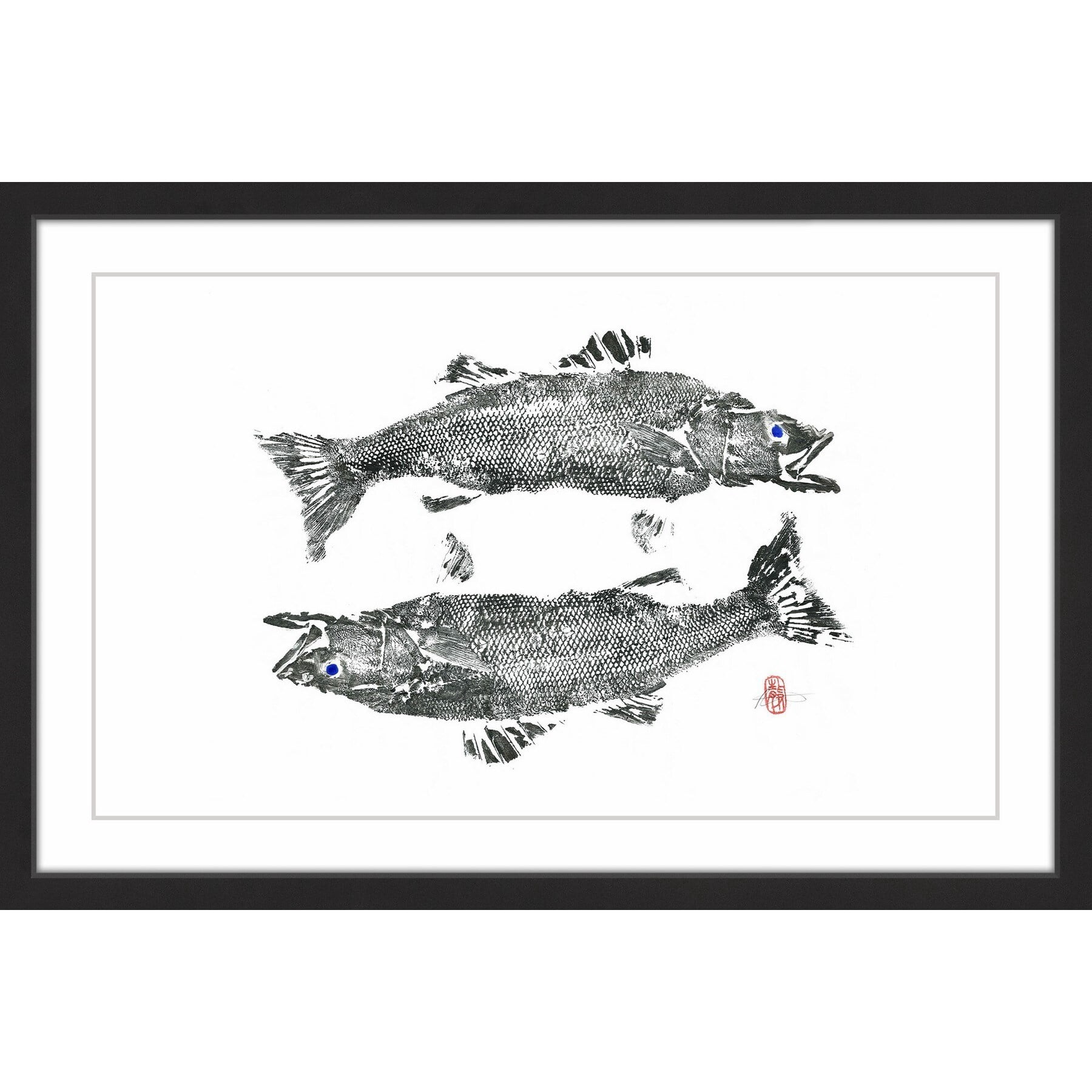 "Sea Bass" Framed Painting Print