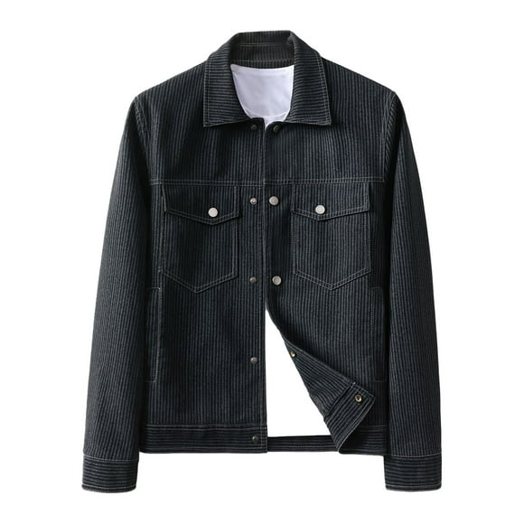 Xysaqa Men's Fashion Suede Buttons Down Shirt Jacket Casual Long Sleeve Shacket Jacket with Front Pockets Black