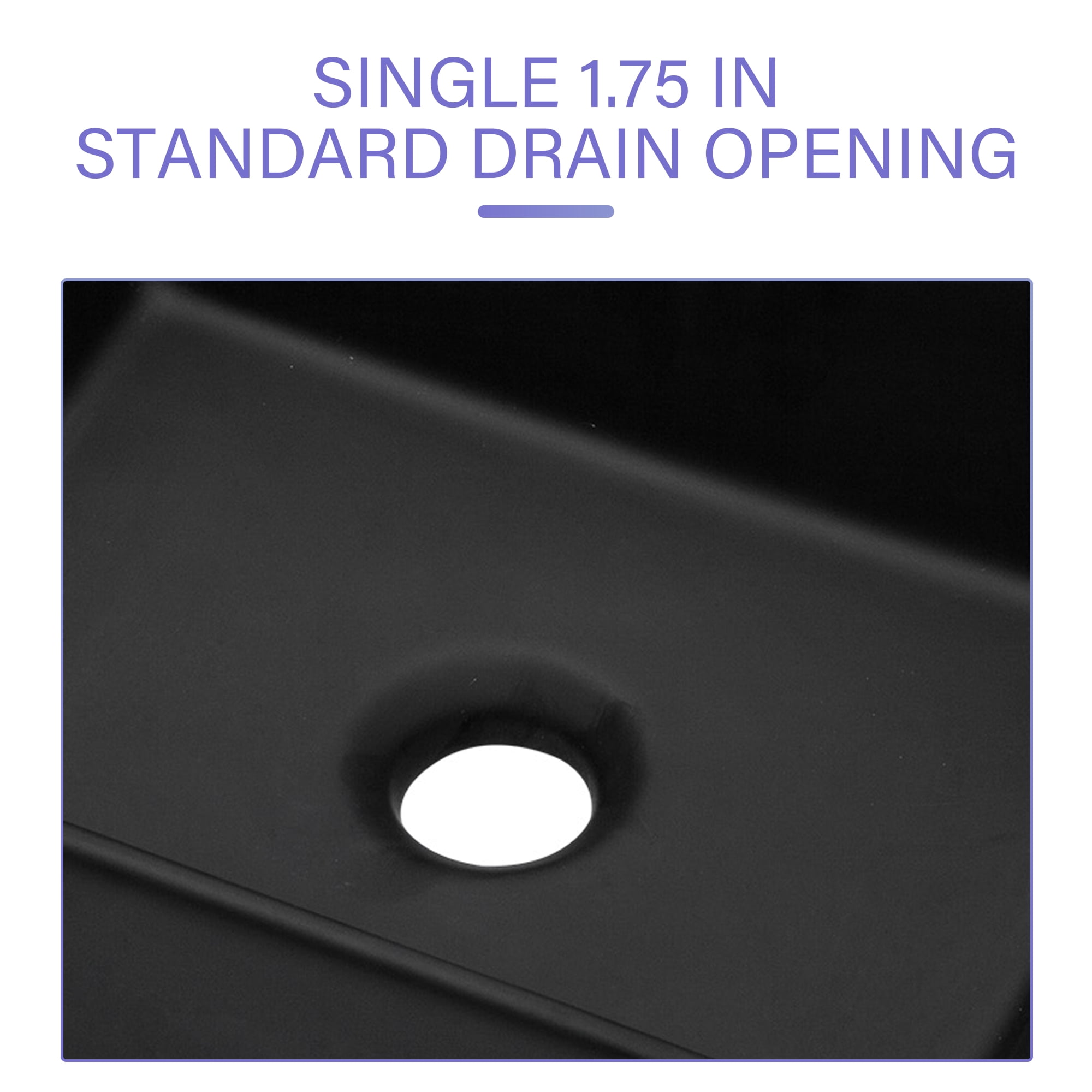 16"×12"×5.5"  Black Ceramic Rectangular Countertop Bathroom Sink