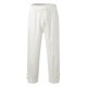 thumbnail image 4 of Pantalones de playa lisos con abertura para hombre: algodón y lino, cintura elástica, informales/vacacionales, tallas S-XXXL, cintura de 74-98 cm, 4 of 8