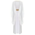 thumbnail image 4 of Mufeng Robe Maxi Dieu Grecque Ancienne Sans Manches Col en V Costume Romain Toga pour Halloween Blanc m, 4 of 7