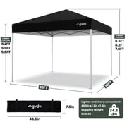 GVDV Outdoor Pop up Canopy 10'x10' Tent Camping Sun Shelter-Series Party Tent (Black)