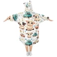 thumbnail image 2 of Dailycode Wearable Blanket Hoodie Oversized Sherpa Flannel Blankets with Pocket for 3-14 Year Old Cute Lamb and Car, 2 of 7