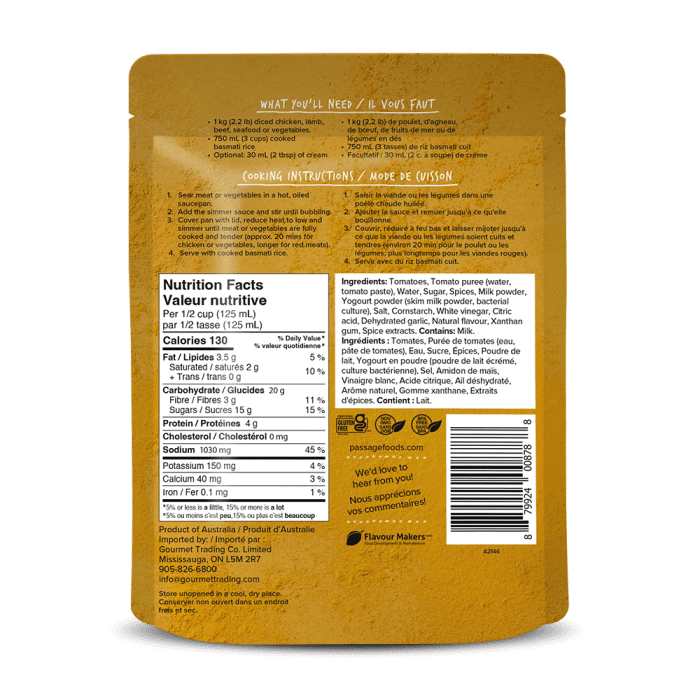 Passage Foods, Passage to India, Butter Chicken Simmer Sauce, 340 ml, Delicious & authentic Indian Curry in 20 Minutes