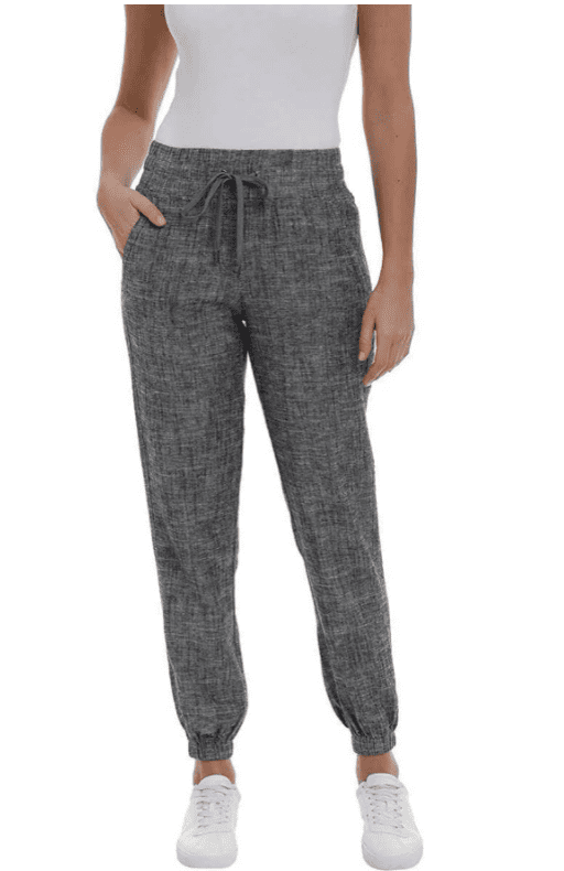 Briggs Women's Linen Blend Relaxed Fit Jogger Sweatpants Yoga Trouser