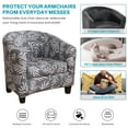 thumbnail image 5 of CJC 2-Piece Club Chair Covers, Stretch Printed Tub Chair Cover Slipcover, Armchair Furniture Protector for Living Room Bar Counter Hotel (Gray/Leaves), 5 of 9
