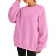 thumbnail image 2 of Sudadera con Capucha de Gran Tamaño para Mujer, Suéteres de Larga con Cuello Redondo de , Conjuntos Cómodos de Moda de Otoño. Rosa XL, 2 of 9