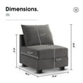 thumbnail image 4 of HONBAY Velvet Armless Chair Middle Module for Moduler Sofa, Dull Grey, 4 of 6