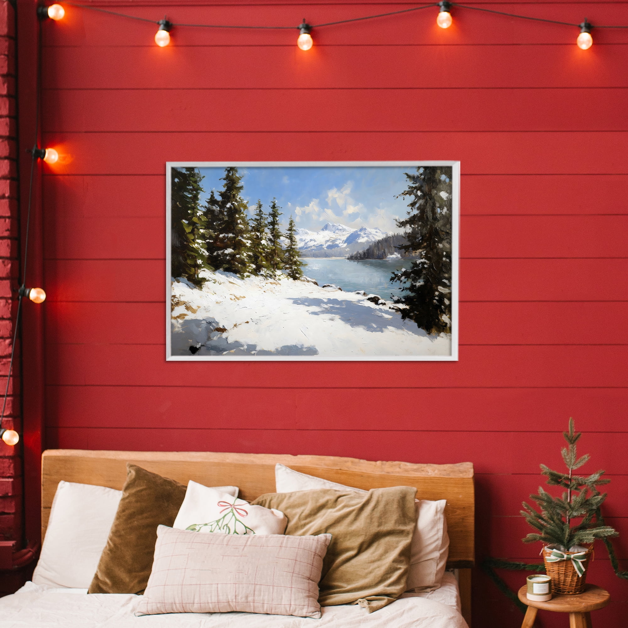Way Up North Landscape White Framed Giclee Art, design by Petal Prints Design