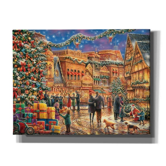 Epic Graffiti 'Christmas at  Town Square' by Chuck Pinson, Canvas Wall Art, 34"x26"