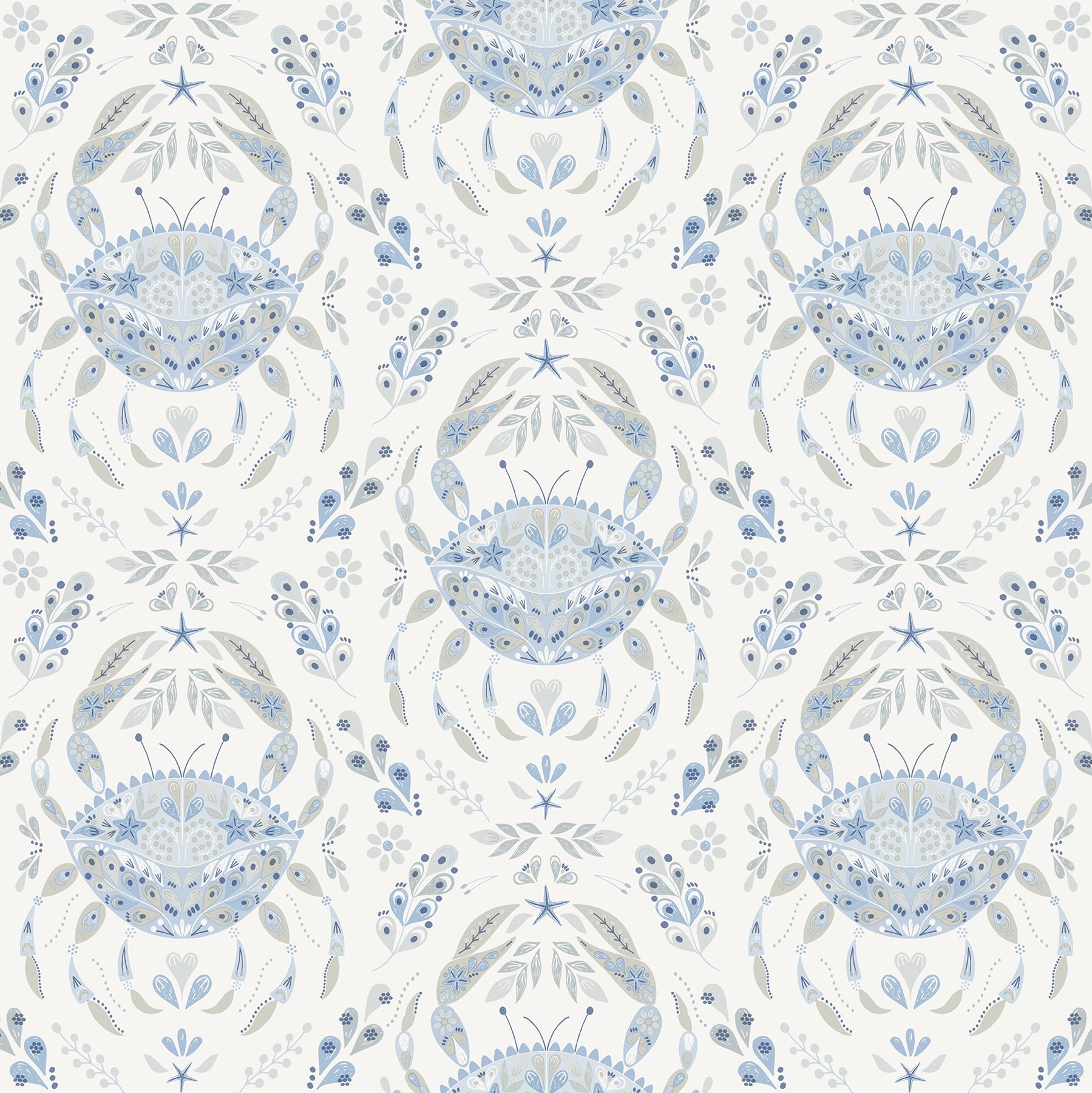 Nuwallpaper Blue Shellby Peel & Stick Wallpaper