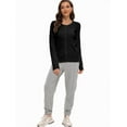thumbnail image 3 of Women's Crew Neck Button Down Long Sleeve Cardigan Sweater, 3 of 6