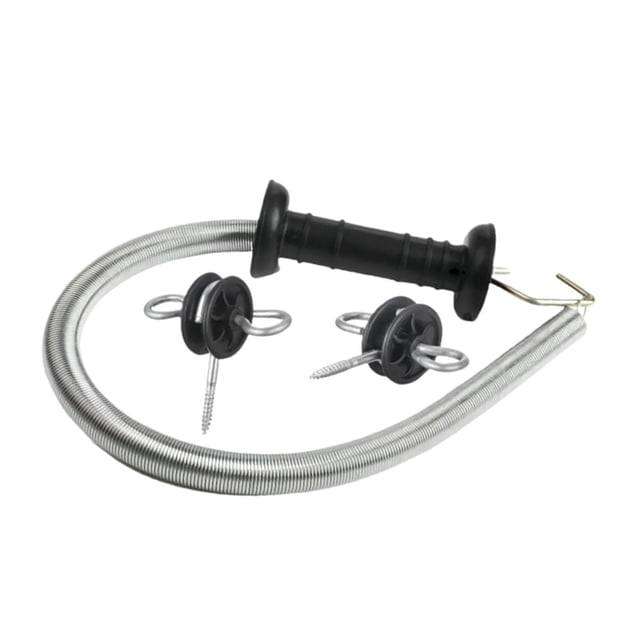 Kit de puerta de cerca eléctrica de 16 pies con resorte retráctil, accesorios de cerca de metal Estilo B
