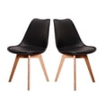 thumbnail image 1 of Sillas Tulip Tipo Eames Modernas Minimalistas Estructura de las Sillas en Madera con Asiento Acolchado Set de 2 Piezas Mirel Tulip Negras Mirel Tulip, 1 of 8