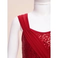 thumbnail image 5 of Alvivi Kids Girls Sequins Sleeveless Latin Jazz Ballet Lyrical Dance Dress Gymnastics Leotard Dancewear Burgundy 8, 5 of 7