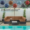 thumbnail image 5 of 8-Piece Patio Cushion Slipcovers for Outdoor Furniture Patio Sofa Couch Outside Zipper Design with 4 Seat Cushion Covers and 4 Back Covers, Suitable for Replacement Sofa Seat,BROWN, 5 of 14