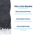 thumbnail image 3 of La Montana 6 Pack Heavyweight Mexican Blankets, 76" x 51" Solid Color Yoga Blanket, Charcoal, 3 of 7