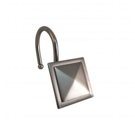 Colorado Topaz Satin - Shower Hooks - Square Diamond - Satin Nickel