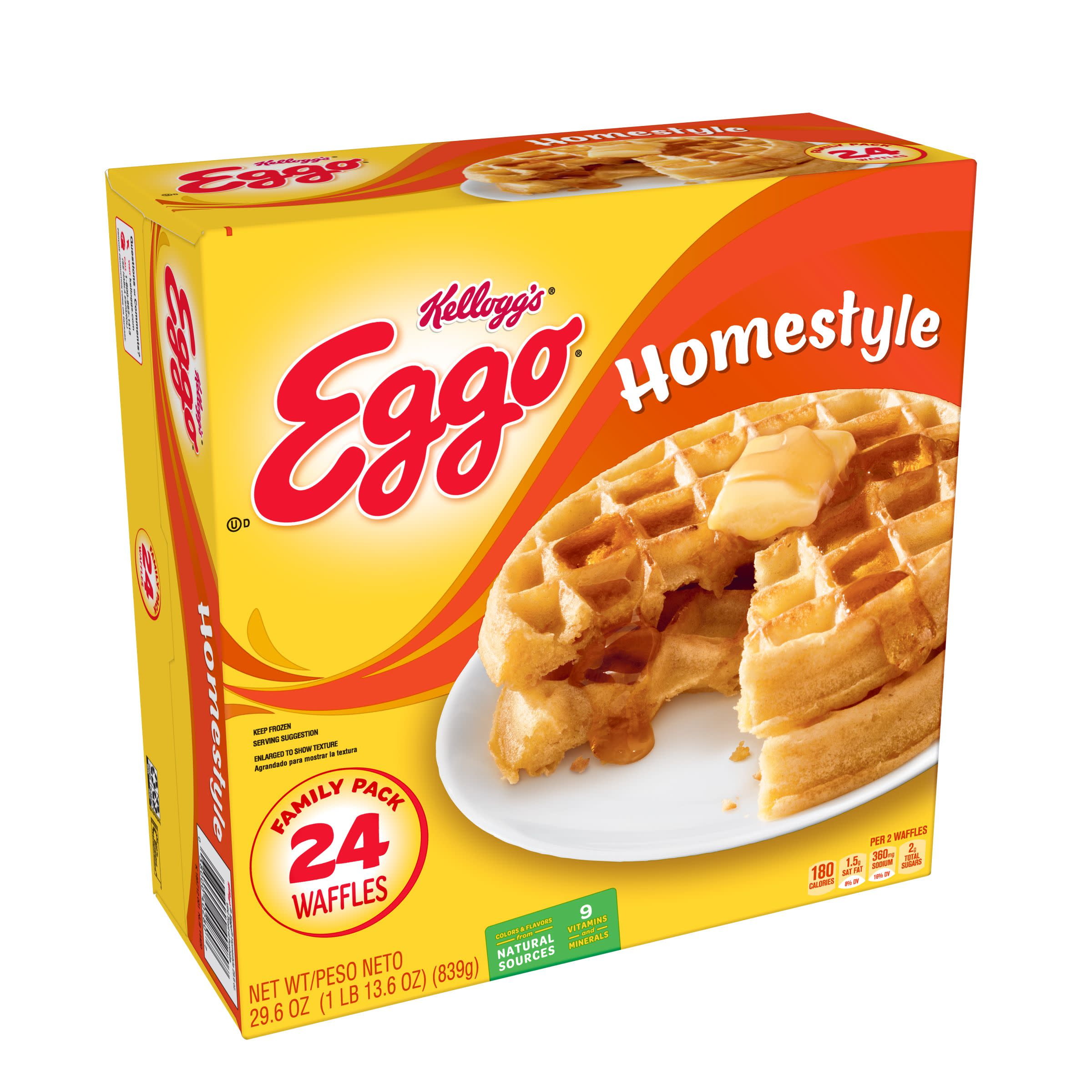 Kellogg's Eggo Homestyle Waffles Easy Breakfast 29.6 oz 24 ct