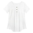 thumbnail image 1 of Blouse d'Été à Manches Courtes pour Femmes, T-shirt Décontracté Ample, Tunique, Grande Taille, 1 of 2