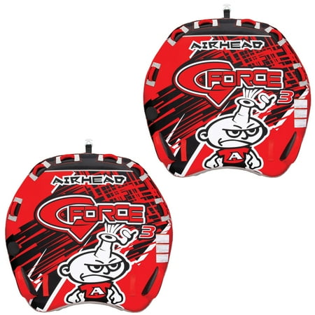 Airhead G Force 3 Triple Rider Inflatable Towable Lake Performance Tube (2 Pack)
