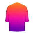 thumbnail image 7 of Oversized Tshirts T Shirts for Women Short Sleeve Gradient Color Summer Tops Chest Pocket Round Neck Loose Tees (L, Watermelon Red), 7 of 7