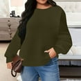 thumbnail image 5 of UQJfacai Tunic Tops for Women Plus Size Dressy Waffle Knit Long Sleeve Shirts Fall Winter Fashion Loose Fit Curved Hem Crewneck Sweaters, 5 of 5