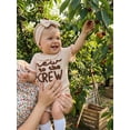 thumbnail image 6 of BemeyourBBs Newborn Baby Girl Summer Clothes Hospital Going Home Outfit Baby Girl New To The Crew Romper Letter Embroidered Short Sleeve Waffle Knit Ruffle Jumpsuit Shorts Headband, 6 of 9