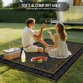 thumbnail image 4 of Vintage Navy Blue Roses Outdoor Rug for Patio/Deck/Porch, Non-Slip Large Area Rug 6 x 9 Ft, Abstract Art Floral Green Leaves Indoor Outdoor Rugs Washable Area Rugs, Camping Rug Carpet Runner, 4 of 8