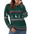 thumbnail image 2 of Asklazy Women's Pullover Sweaters Long Sleeve Print Knitted Crew Neck Sweater Tops（a Little Run Big）,XL,Christma, 2 of 4