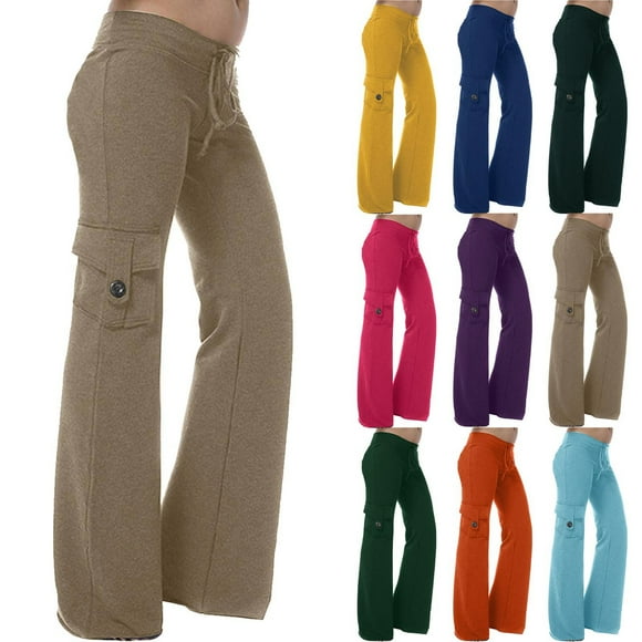 DDAPJ pyju Bootcut Yoga Pants Women with Cargo Pockets Plus Size Flare Stretchy Workout Leggings Lightweight Jogger Sweatpants Clearance Sale of Today Orange M