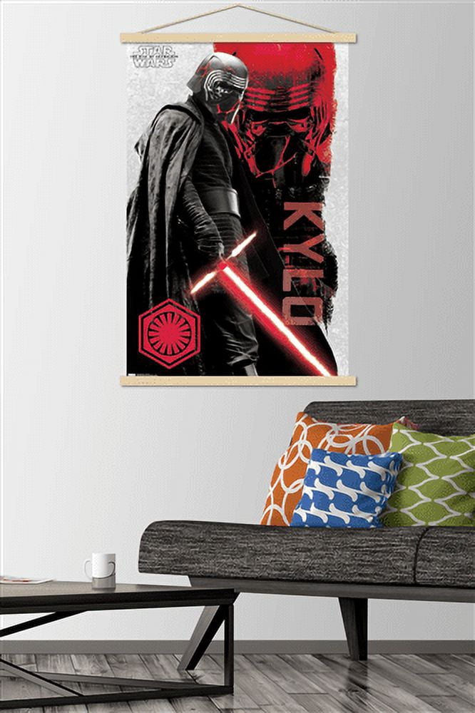 Star Wars: The Rise Of Skywalker - Kylo Ren Wall Poster with Magnetic Frame, 22.375" x 34"