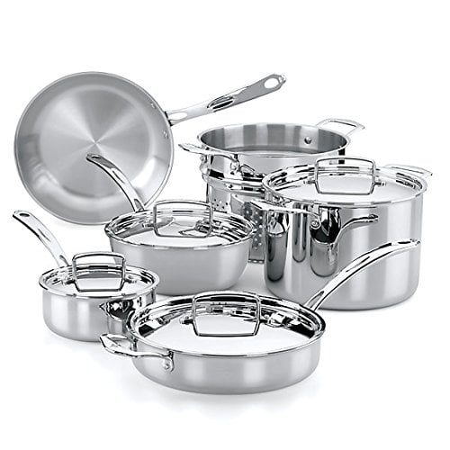 The French Chefs 10 Piece 5 Ply Stainless Steel Cookware Set Walmart