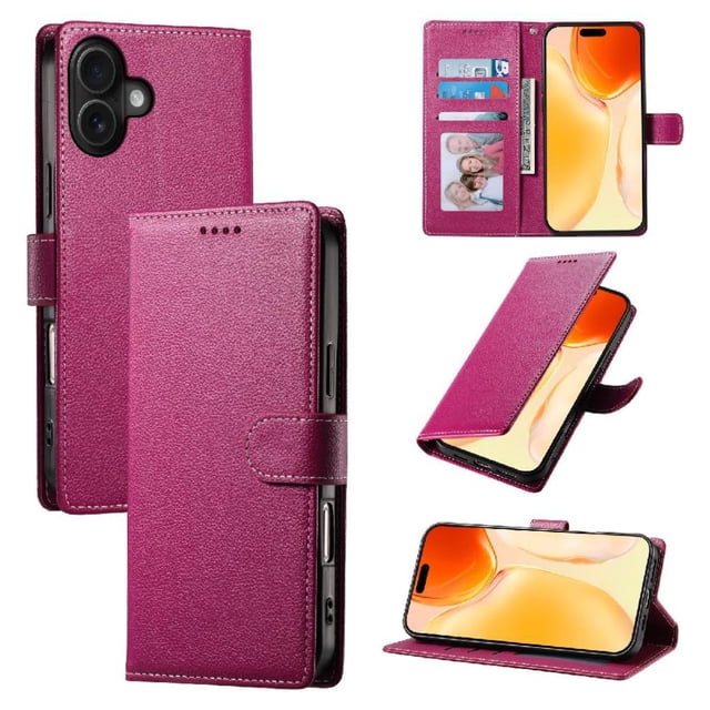 Funda para FOXDOCK iPhone 16 Plus – Cuero Premium, 3 ranuras para tarjetas, Protección contra impactos