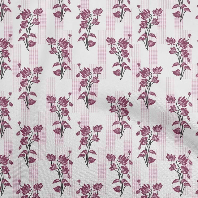 oneOone Rayon Dark Magenta Fabric Asian Block Craft Projects Decor Fabric Printed By The Yard 56 Inch Wide
