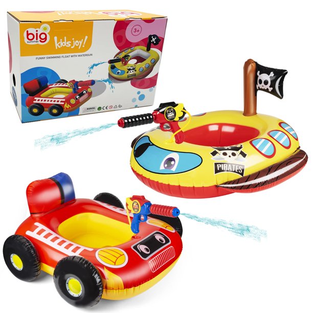 Pack de 2 flotadores para piscina con pistola de agua para niños de 4 a 8 años | 10Leccion