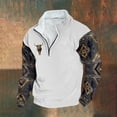 thumbnail image 2 of ZCFZJW Retro Ethnic Print Western Shirts for Men Big and Tall Regular Fit Casual 1/4 Zip up Vintage Aztec Pattern Graphic Long Sleeve Pullover Tops Trendy Athletic Workout Sweatshirts White M, 2 of 3