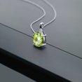 thumbnail image 3 of Gem Stone King 4.85 Ct Oval Green Apple Mystic Quartz White Diamond 14K White Gold Pendant, 3 of 4