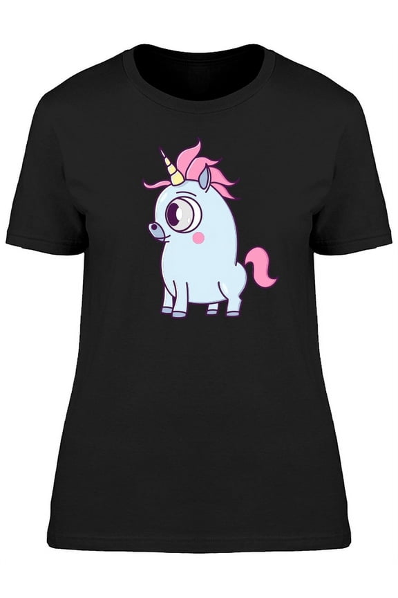 Funny Unicorn Doodle Cartoon T-Shirt Women -Image by Shutterstock, Female Medium