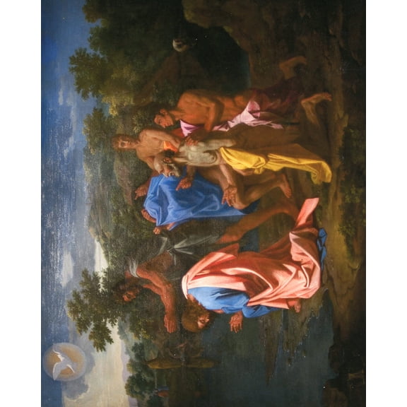 Catholic print picture - JESUS BAPTISM - 8" x 10" ready to be framed