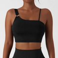 thumbnail image 1 of Sujetador deportivo para mujer, soporte medio, color liso, negro y amarillo, para yoga, fitness, gimnasio, entrenamiento, top deportivo, transpirable, cómodo, libertad de movimiento, elástico, talla S, 1 of 5
