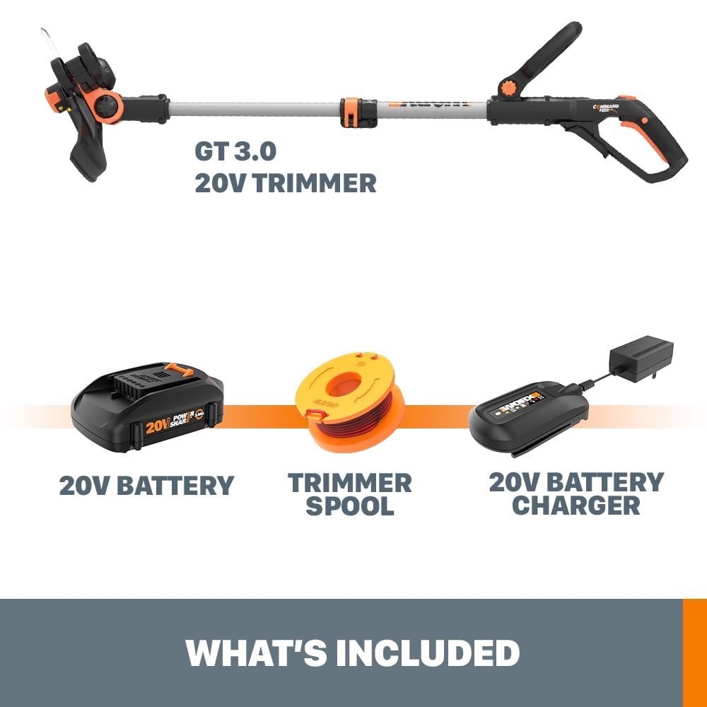 Buy Worx WG163 12 Cordless Grass Trimmer/Edger, (2) 20V Liion, 5hr