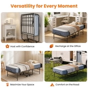 Puremind Folding Bed with 5 Inch Mattress Included, 75 x 31 Rollaway Bed for Adults, Space-Saving Portable Bed with Headboard and Dust Cover