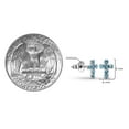 thumbnail image 6 of Cute Petite Cross Light Blue CZ .925 Silver Mini Stud Earrings, 6 of 7