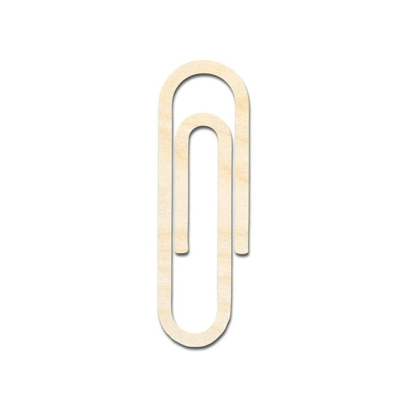 Unfinished Wood Paper Clip Shape | DIY Craft Cutout | up to 46" DIY 36" / 1/2"